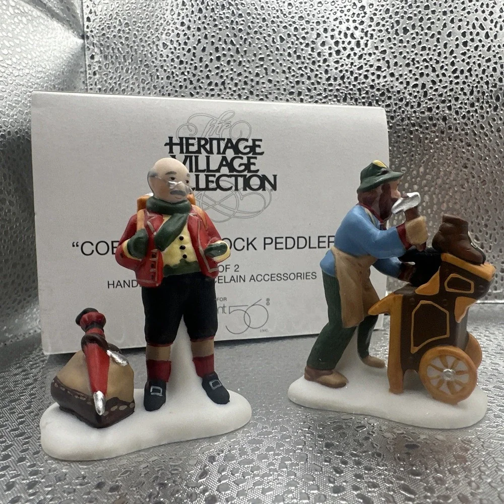 Dept 56‎ Heritage Village Cobbler & Clock Peddler 5839-4 Set of 2 Figurines
